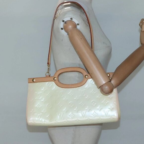 LOUIS VUITTON Monogram Vernis Roxbury Drive Hand Bag Perle - Picture 1 of 16